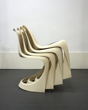 4 sillas modelo 290 diseñadas por Steen Ostergaard para CADO, 1970 p/u