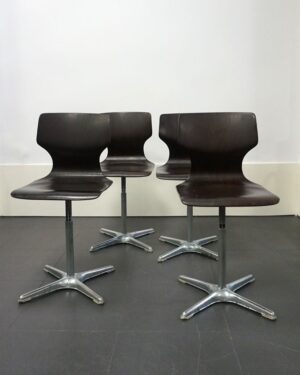 4 sillas Pagholz diseñadas por Adam Stegner para Flötotto, 70s